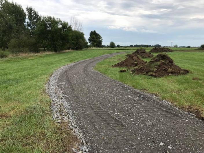 We can easily help you lay gravel roads with our excavating services. 